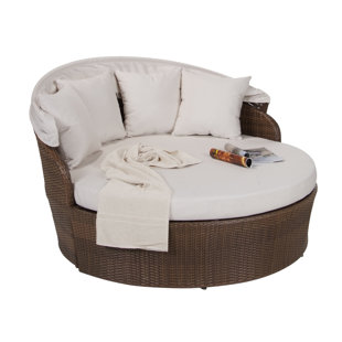 BEST DESU, INC. 58'' Wicker Outdoor Patio Daybed with Sunbrella® Cushions