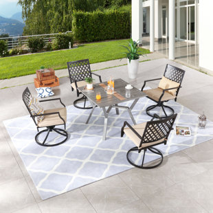 FESTIVAL DEPOT 4 - Person Square Outdoor Dining Set with Cushions