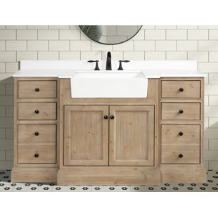 SAND & STABLE™ Claire 60'' Single Bathroom Vanity with Marble Top