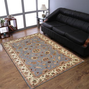 CANORA GREY Costantino HAND TUFTED WOOL ECO-FRIENDLY AREA RUGS, Blue White Color, Oriental Design