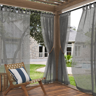 NO. 918 MILLENNIAL Amina Open Weave Indoor/Outdoor Sheer Tab Top Curtain Panel