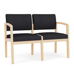 LESRO Lenox Wood Waiting Reception 2 Seat Tandem Seating Wood Frame No Center Arm