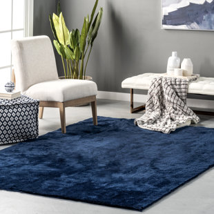 WADE LOGAN® Loni Solid Machine Washable Shag Area Rug for Living Room Bedroom Dining Room Nursery