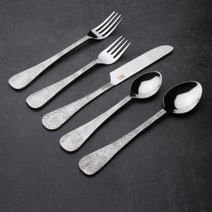 INOX Artisans Cosage Texture Stainless Steel Flatware - Service for 4