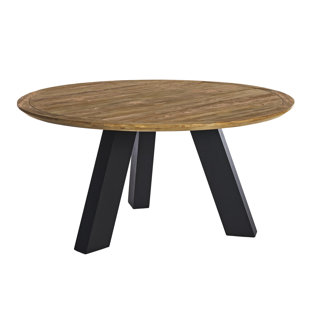 THREE POSTS™ Lerna Indoor/Outdoor Round Teak Dining Table