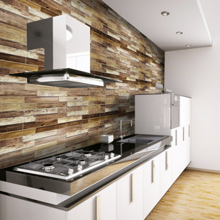 DUNDEE DECO Falkirk 3D 38" W x 19" L Barnwood Wall Paneling