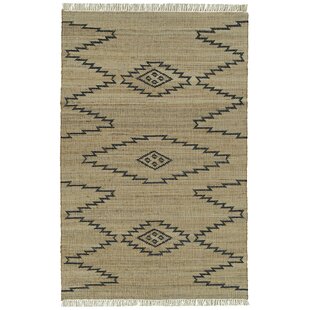 KALEEN Geometric Handmade Flatweave Jute/Sisal Navy Area Rug