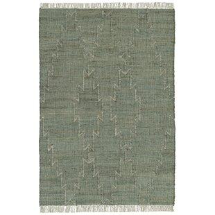 KALEEN Geometric Handmade Flatweave Jute/Sisal Seafoam Area Rug