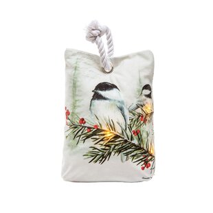 C&F HOME Holiday Chickadee Fabric Weighted Floor Stop