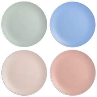 SPICE BY TIA MOWRY Creamy Tahini Stoneware Dinner Plate Set, Assorted, 4-Piece