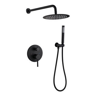 KISRAIS Complete Shower System with Rough-in Valve with 12 Inches Rain Shower Head