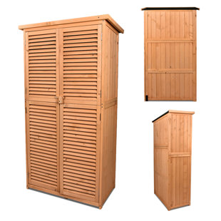 GIODIR 2.8 ft. W x 1.5 ft. D Solid Wood Vertical Storage Shed