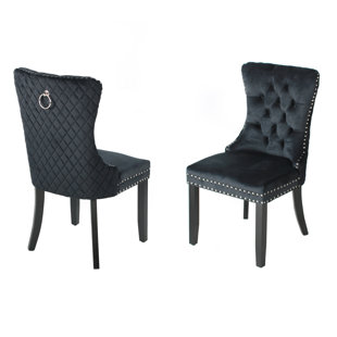 ROSDORF PARK Sofia Velvet Dining Chair Quilted Back (Set of 2)