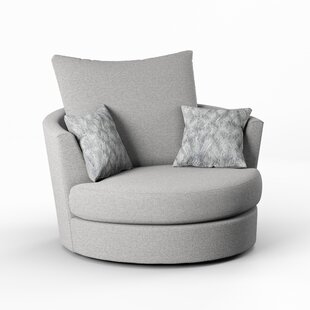 CLX SOFA Upholstered Swivel Barrel Chair