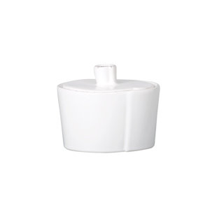 VIETRI Lastra White Sugar Bowl