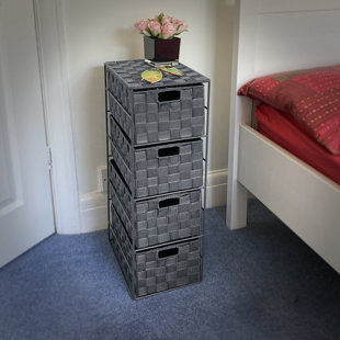 ELITE HOME COLLECTION 4 Drawer Woven Storage Cabinet