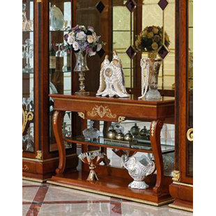 FLEUR DE LIS LIVING Kahler 59.05'' Solid Wood Top Console Table