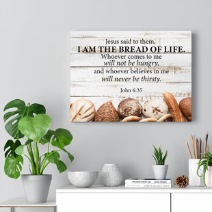 TRINX Bread of Life John 6:35 Scripture Wall Art Christian Home Décor