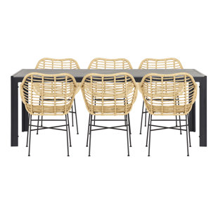 FERNLEAF Stella Rectangular 6 - Person 205cm Long Dining Set