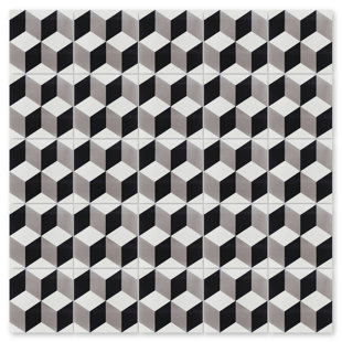 VILLA LAGOON TILE Cubes 8" x 8" Cement Patterned Wall & Floor Tile