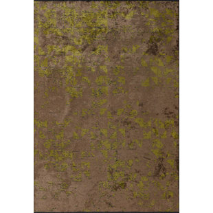 WOVEN CONCEPTS Rapture Light Brown/Kiwi Green Camouflage Luxury Area Rug