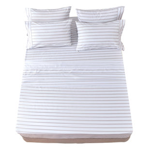 AMERICANHOMECOLLECTION Microfiber Striped Sheet Set