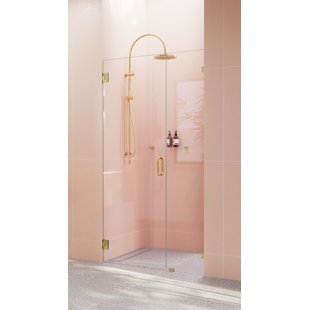 GLASS WAREHOUSE Illume 42.75 in. x 78 in. Fully Frameless Wall Hinge Shower Door