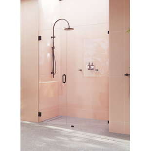 GLASS WAREHOUSE Illume 62.25 in. x 78 in. Fully Frameless Wall Hinge Shower Door