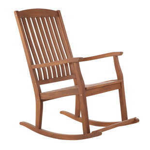 LOON PEAK® Nordic Teak - Alivio Oiled Teak Outdoor Rocking Chair With Arm Rests