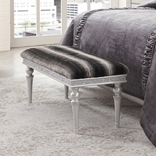 MICHAEL AMINI Melrose Plaza Faux Fur Upholstered Bench