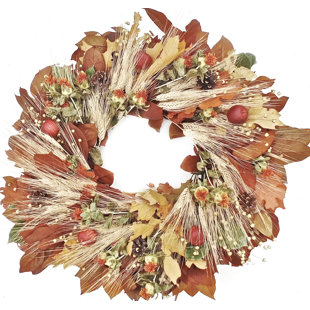 DRIED FLOWERS AND WREATHS LLC Handcrafted Preserved 22'' Wreath