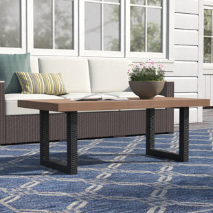 LATITUDE RUN® Laderrian Wood Outdoor Coffee Table