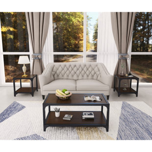 MYLOTUS-HOME 3 Piece Coffee Table and Two End Table Set