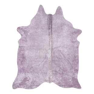 TROPHY ROOM STUFF Solid Color Novelty 5' x 7' Leather Indoor Use Only Area Rug in Purple