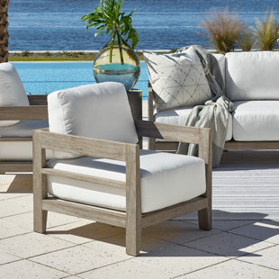 COASTAL LIVING™ BY UNIVERSAL FURNITURE La Jolla Teak Patio Chair with Sunbrella Cushions