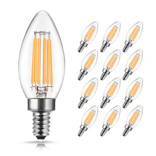 LOHASLED 40 Watt Equivalent E12 Candelabra Dimmable 2700K Clear LED Bulb (Set of 12)