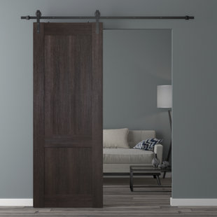 BELLDINNI 79.3'' Solid + Manufactured Wood Paneled with Installation Hardware Kit Barn Door