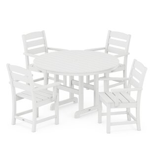 POLYWOOD® Lakeside 5-Piece Round Farmhouse Dining Set (Set of 5)