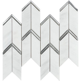 BELLUNO DESIGNS Harper 2" x 5" Herringbone/Chevron Mosaic Wall Tile