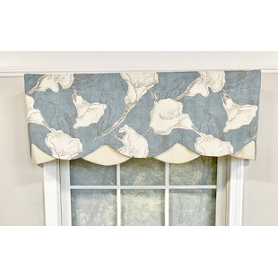 RLF HOME Calla Floral Cotton Blend Scalloped 50'' W Window Valance