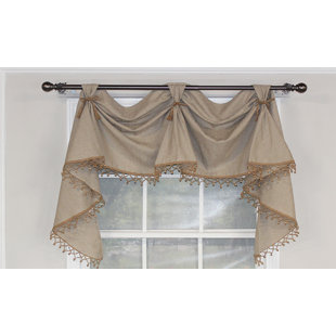 RLF HOME Cotton Swag Window Valance in Brown
