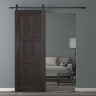 BELLDINNI Avon 07 2RN Paneled Manufactured Wood Prefinished Barn Door with Installation Hardware Kit