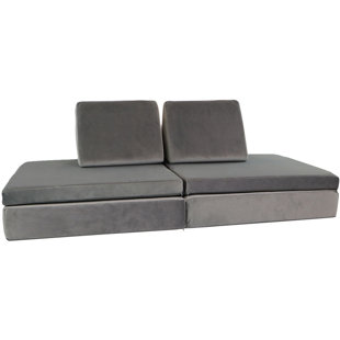 Gemma Violet Lil Lounger Kids Play Couch With 2 Foldable Base Cushions And 2 Triangular Pillows In Elephant, DAA7844C1431491392E430B9B7E7C27D