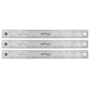 ACME UNITED CORPORATION Ruler with Non Slip Cork Base (Set of 3)