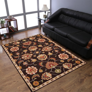 CANORA GREY Gundhilde HAND TUFTED WOOL ECO-FRIENDLY AREA RUGS, Brown Color, Oriental Design