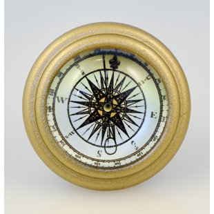 CHARLESTON KNOB COMPANY Nautical Compass Knob in Brass (Set of 4)