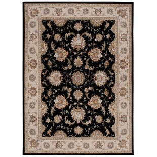 CANORA GREY Nikhit Oriental Handmade Tufted Black/Brown/Ivory Area Rug