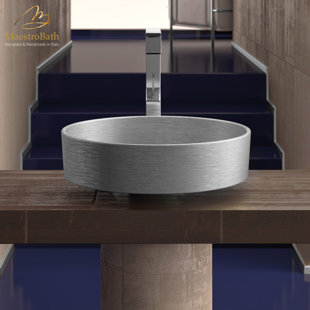 Maestro Bath Metropole 16.2'' Polymer Circular Bathroom Sink