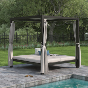 RED BARREL STUDIO® 74.02" Wide Outdoor Patio Daybed with Cushions