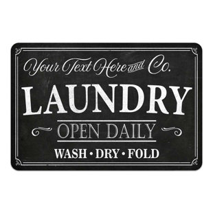CHICO CREEK SIGNS Personalized Laundry Sign Open Daily Wall Décor